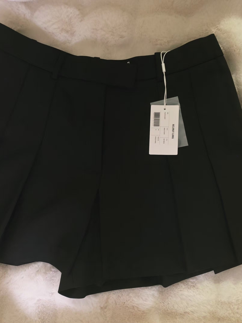 Helmut Lang Black Tailored Pleated Skort